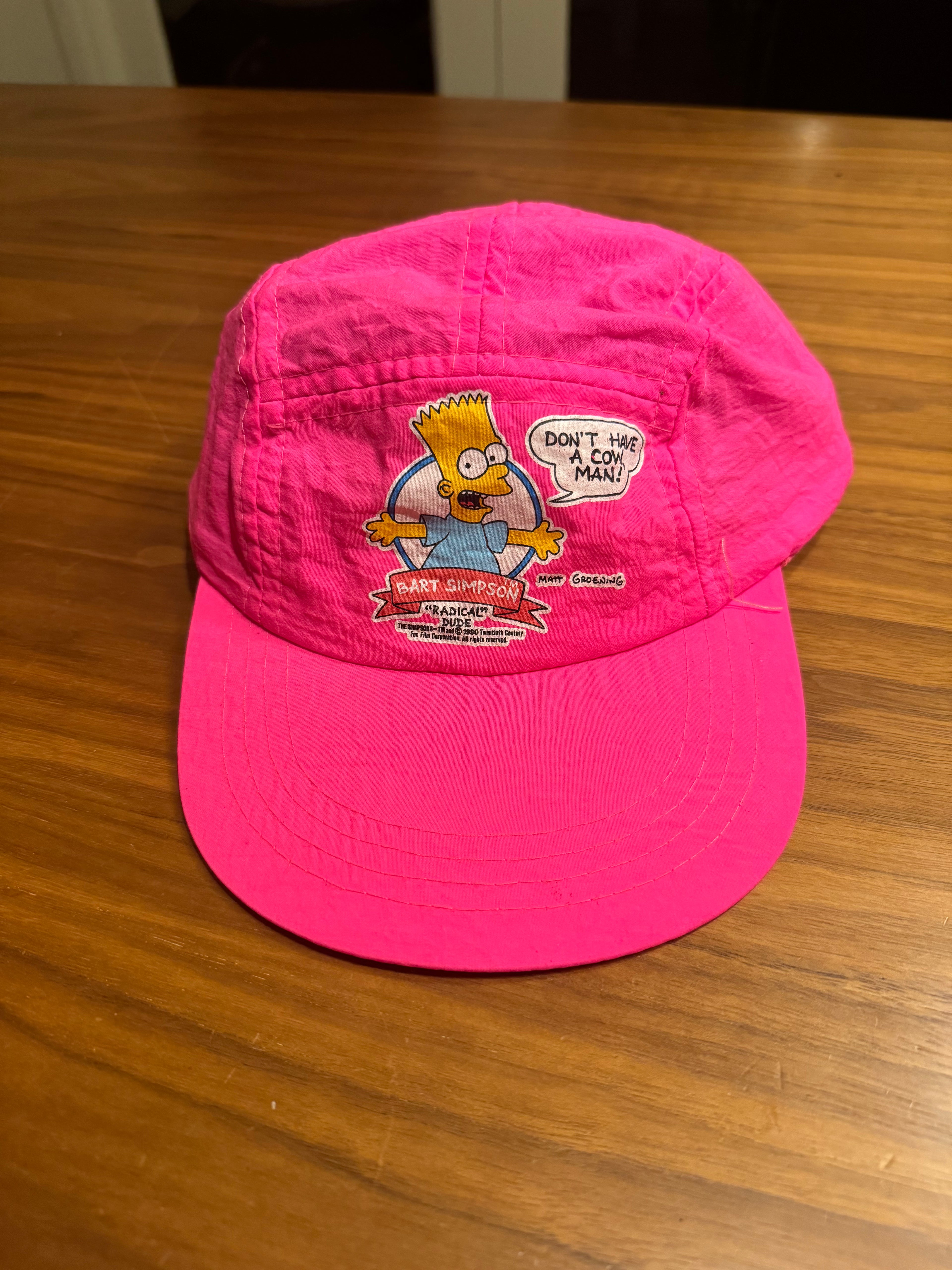 Vintage 90s Pink Bart Simpson Hat