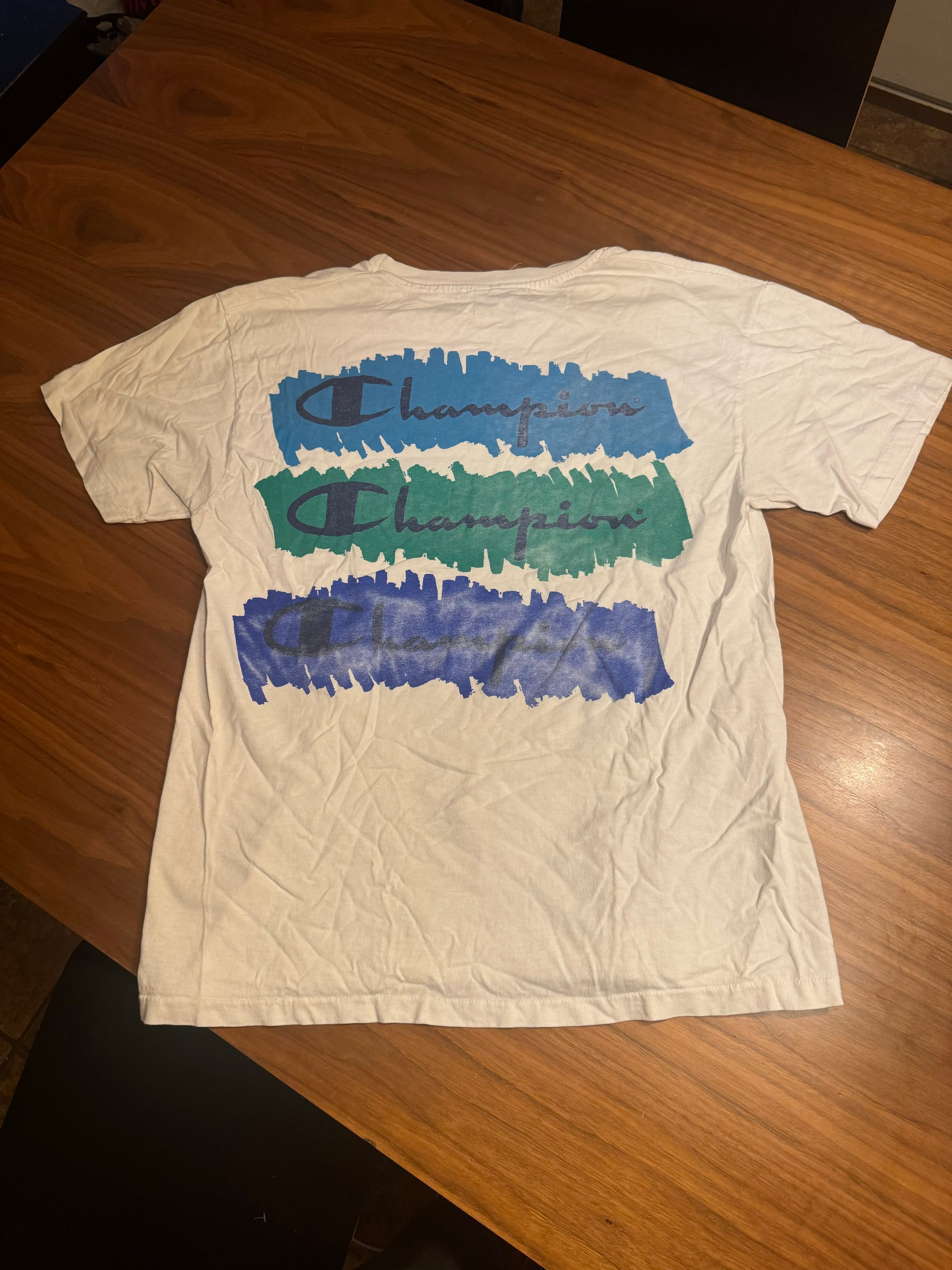 Champion Multi-Logo White Graphic Tee