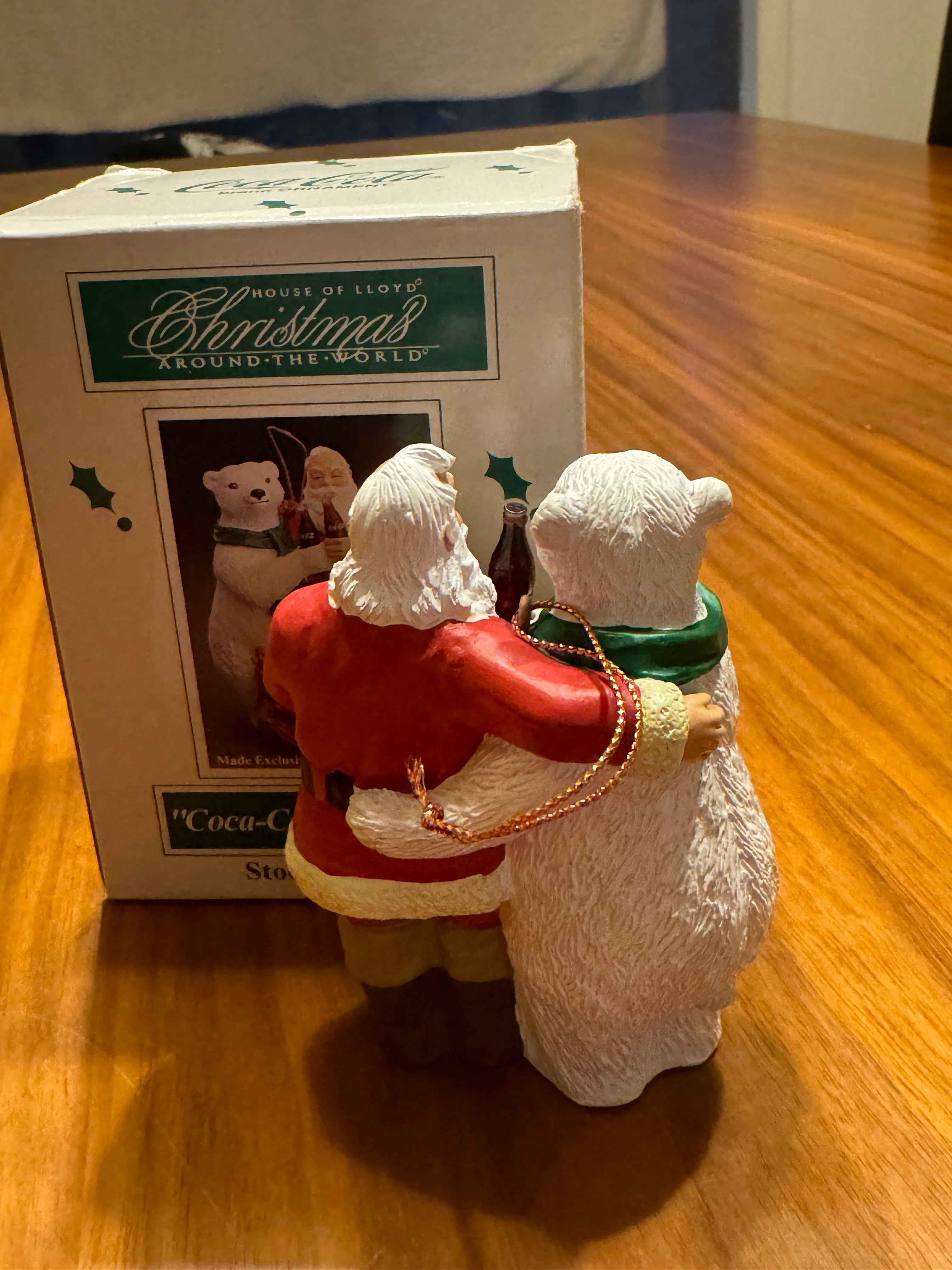 Vintage 1995 Coca-Cola Santa & Polar Bear Ornament
