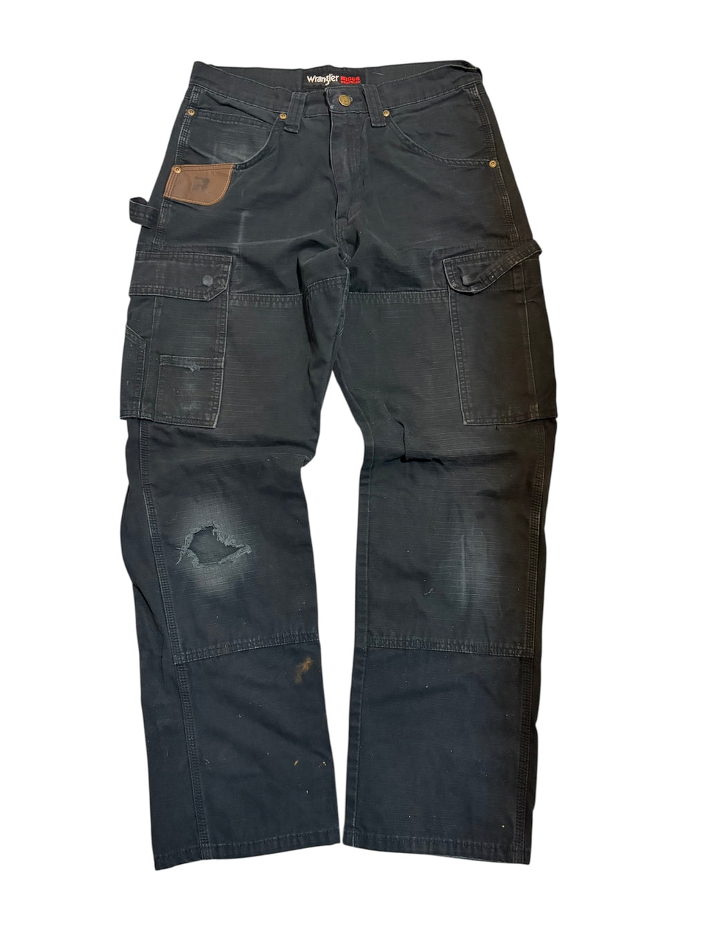Distressed Wrangler Riggs workwear Ripstop cargo pants