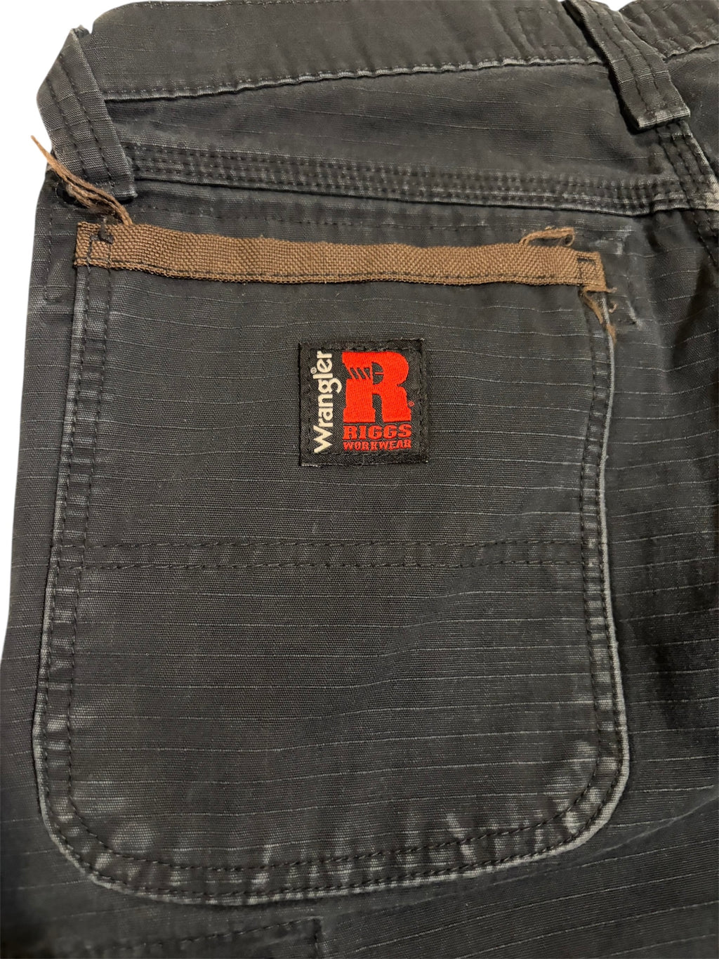 Distressed Wrangler Riggs workwear Ripstop cargo pants
