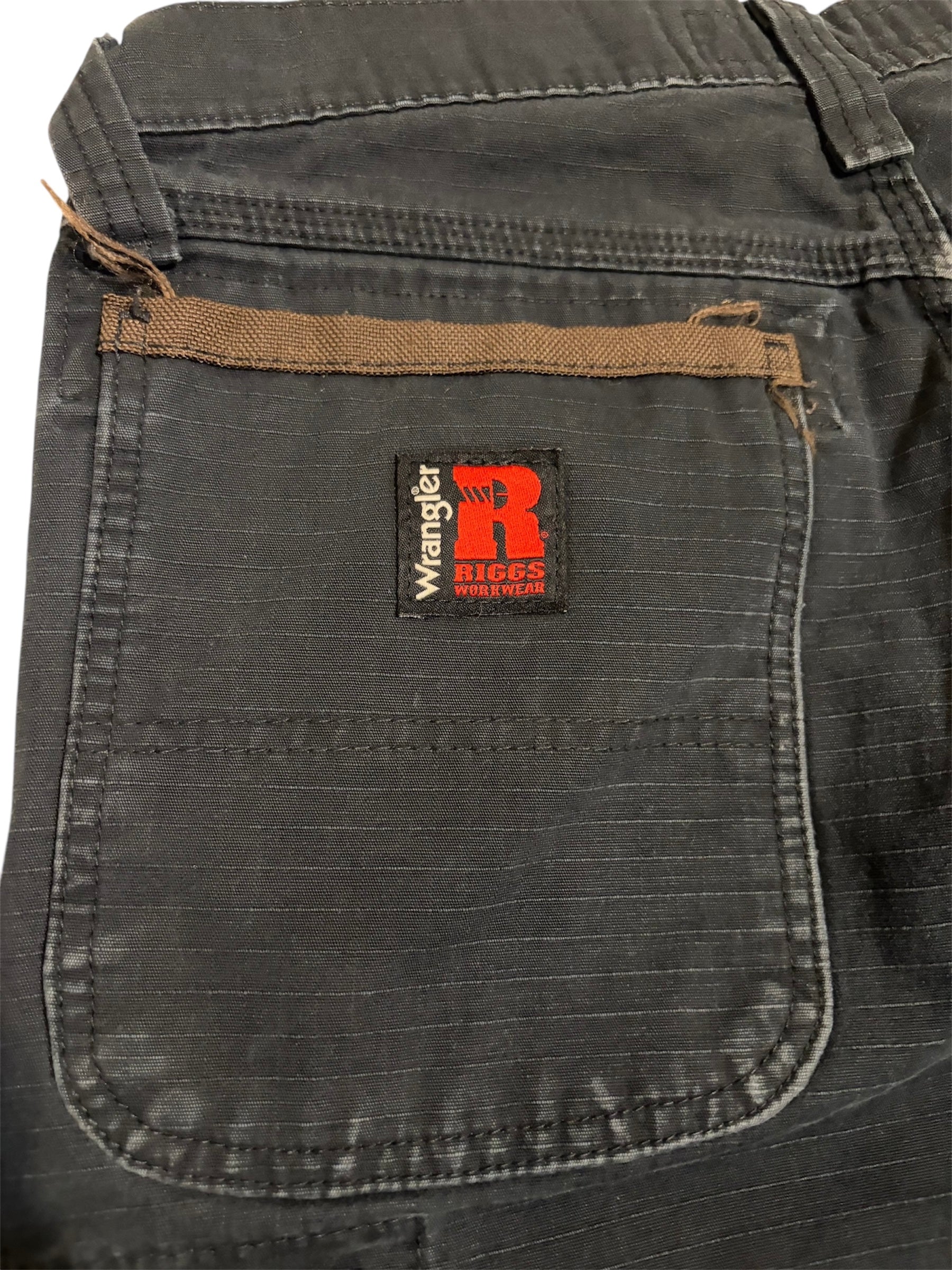 Distressed Wrangler Riggs workwear Ripstop cargo pants
